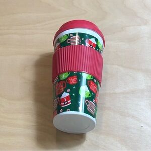 Christmas Plastic Coffee Cup 7inX3.5in.